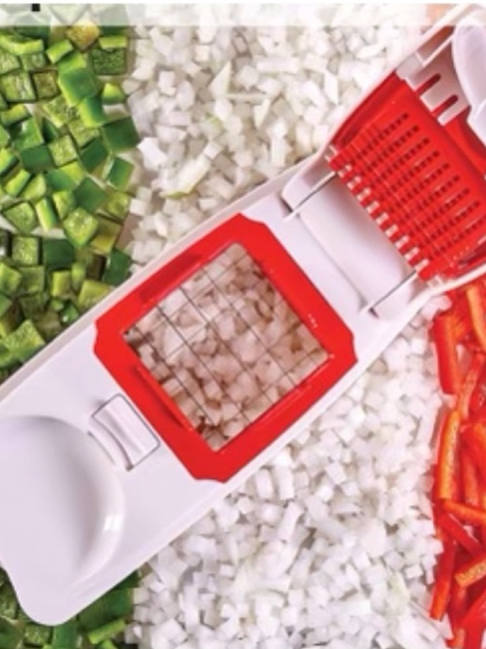 Multi-Function Vegetable Chopper Dicer - White & Red